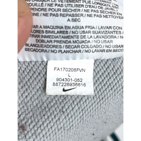 Nike Just Do It Spell Out Capri Pants Dri Fit Joggers Gray Blue Womens Large L - Picture 10 of 10